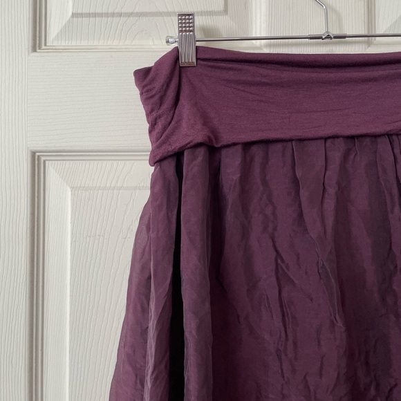 Meo Meli made in Italy plum silk fold over lagenlook maxi skirt - Picture 3 of 4